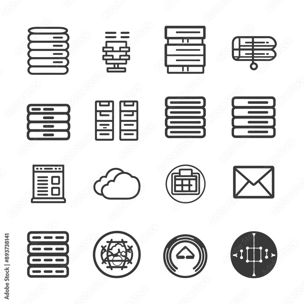 minimalist line art icon database collection set logo symbol minimalist line art icon database collection set logo symbol