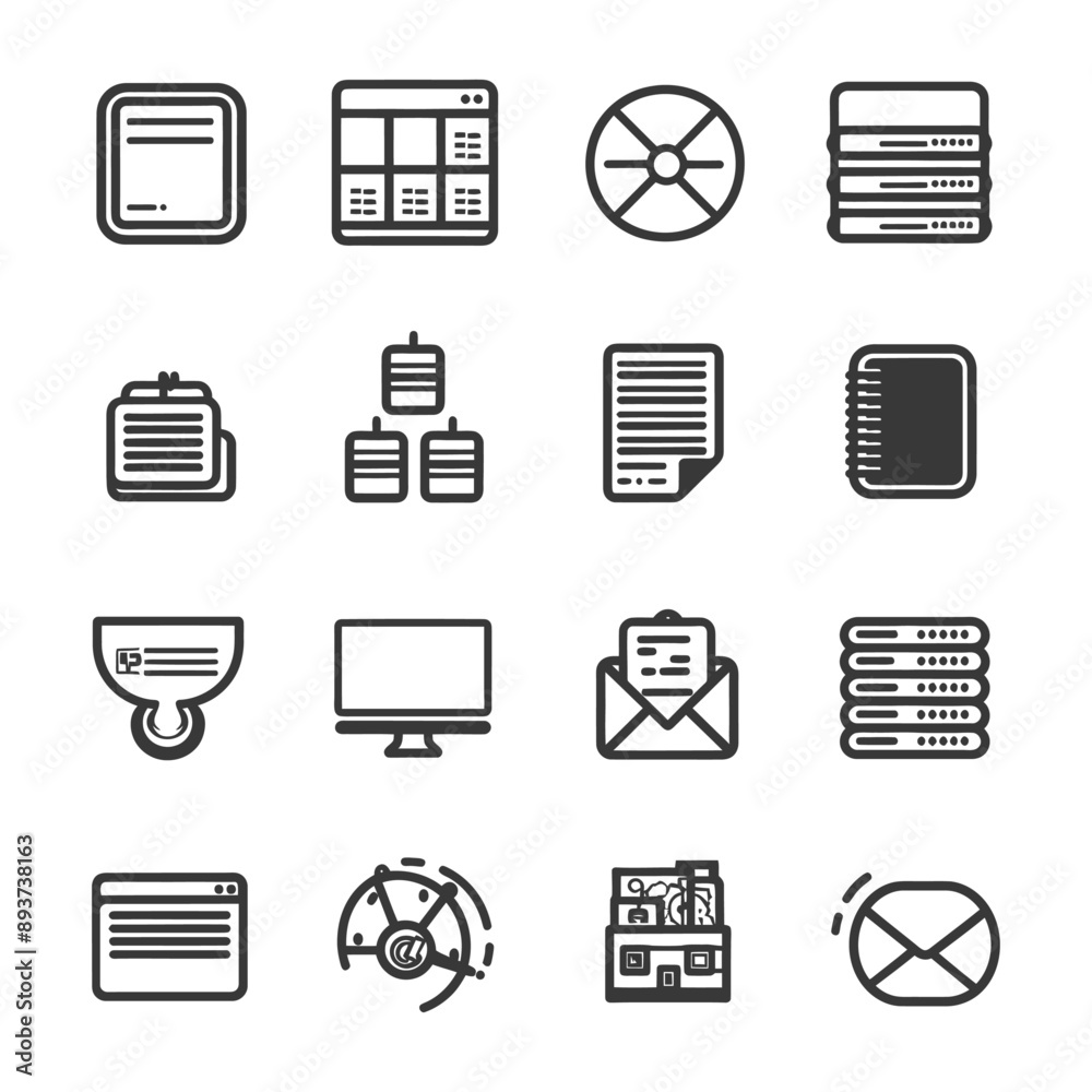 minimalist line art icon database collection set logo symbol minimalist line art icon database collection set logo symbol