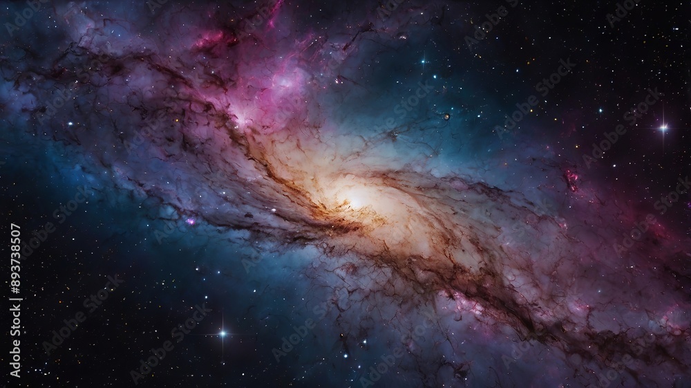 Fototapeta premium Mesmerizing Galaxy and Nebula Formation, Galaxy Background