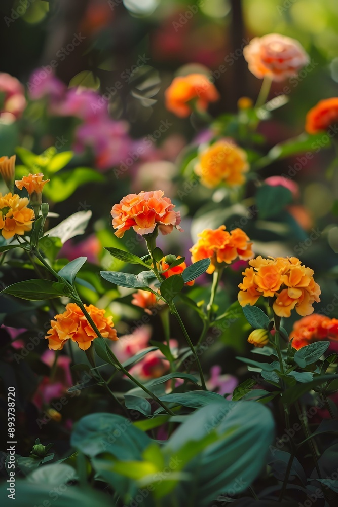Beautiful Orange Flowers in a Garden Beautiful Orange Flowers in a Garden
