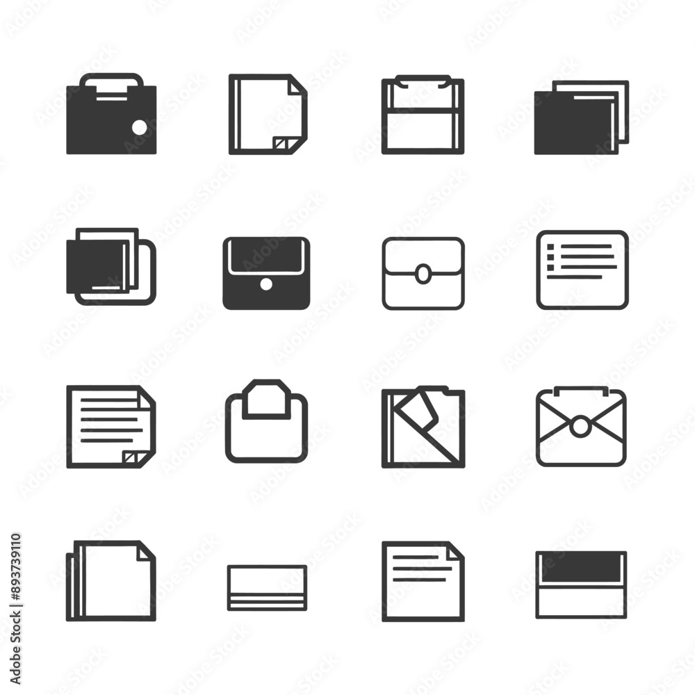 minimalist line art icon folder collection set logo symbol minimalist line art icon folder collection set logo symbol