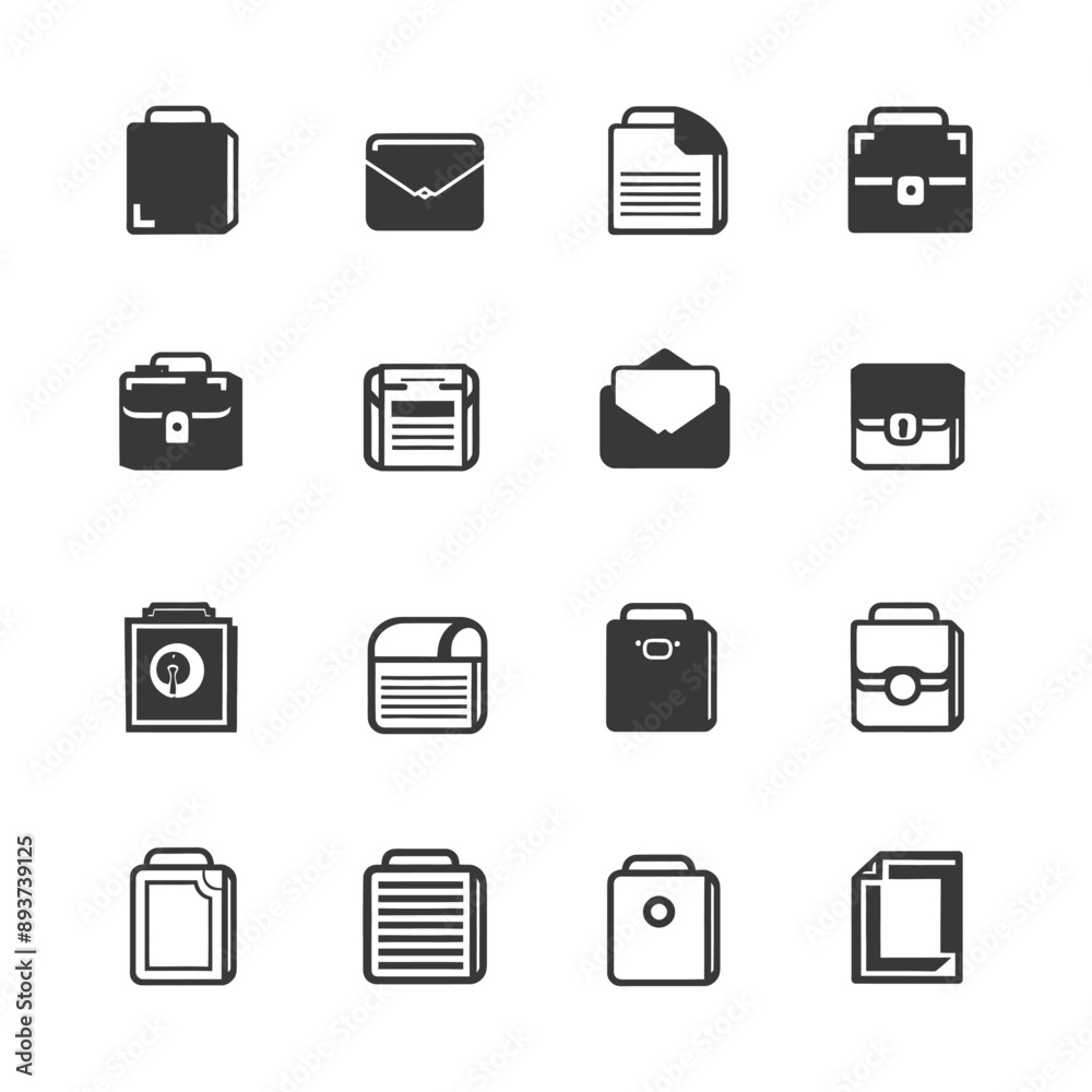 minimalist line art icon folder collection set logo symbol