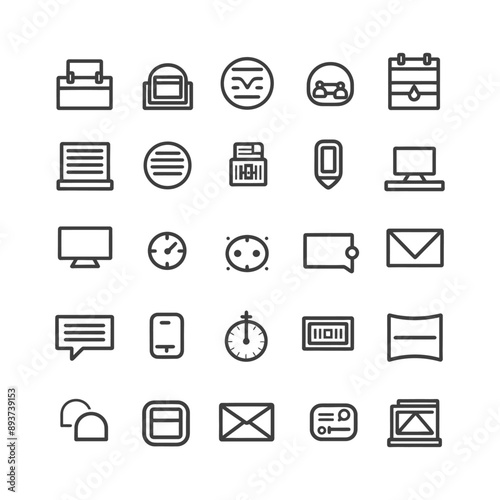minimalist line art icon forum collection set logo symbol