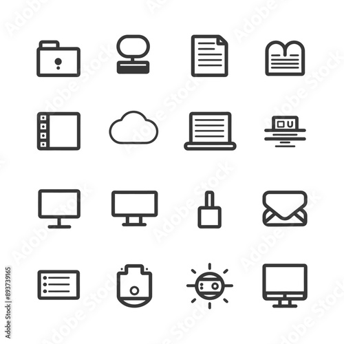minimalist line art icon forum collection set logo symbol