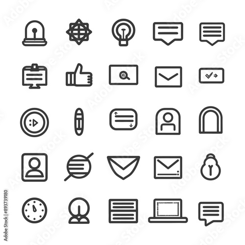 minimalist line art icon forum collection set logo symbol