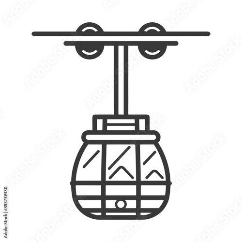 aerial tramway minimalist line art icon logo symbol