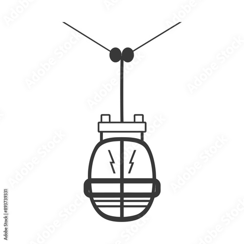 aerial tramway minimalist line art icon logo symbol
