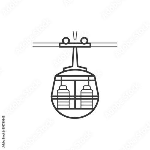 aerial tramway minimalist line art icon logo symbol