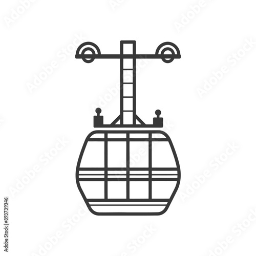 aerial tramway minimalist line art icon logo symbol
