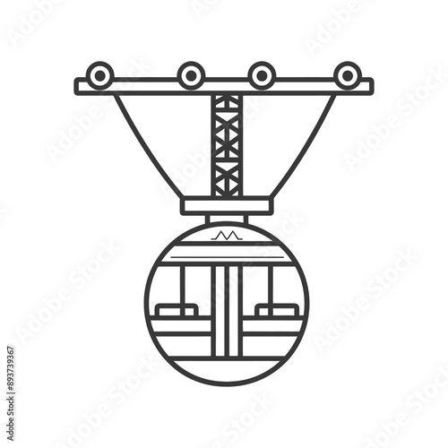 aerial tramway minimalist line art icon logo symbol