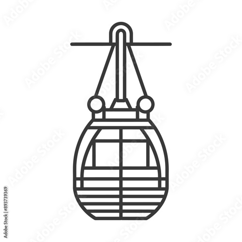 aerial tramway minimalist line art icon logo symbol