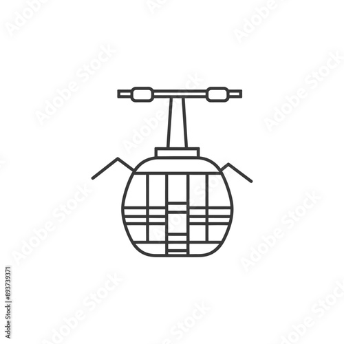 aerial tramway minimalist line art icon logo symbol