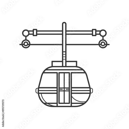 aerial tramway minimalist line art icon logo symbol