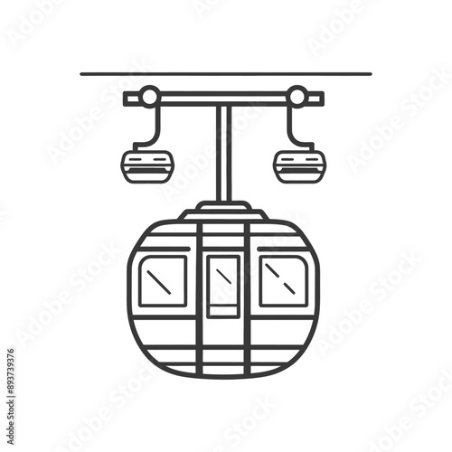 aerial tramway minimalist line art icon logo symbol