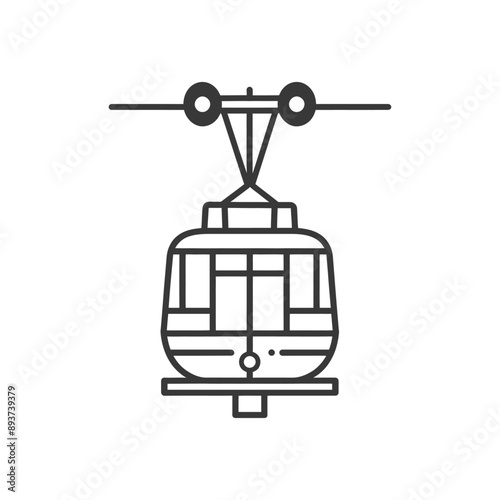 aerial tramway minimalist line art icon logo symbol