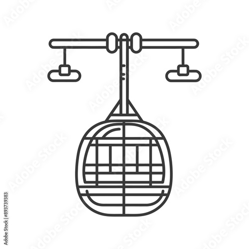 aerial tramway minimalist line art icon logo symbol