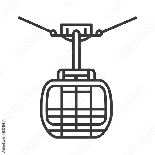 aerial tramway minimalist line art icon logo symbol