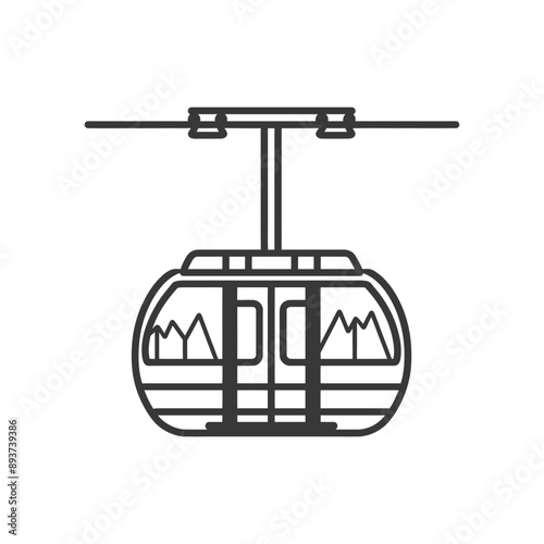 aerial tramway minimalist line art icon logo symbol