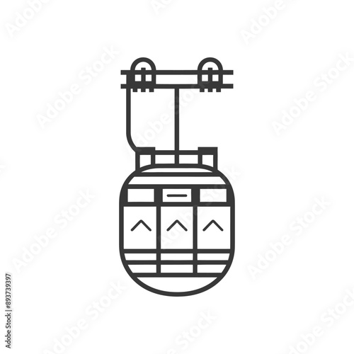 aerial tramway minimalist line art icon logo symbol