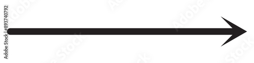 Black long arrow silhouette vector icon. flat style Arrow symbol. Black silhouette of an arrow on a white background. vector illustration. 