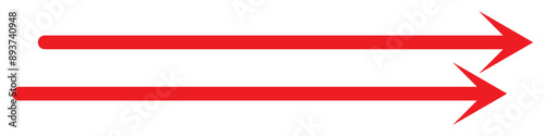 Long arrow icon vector. Red long arrow vector. flat style Arrow symbol. RED of an arrow on a white background. vector illustration.