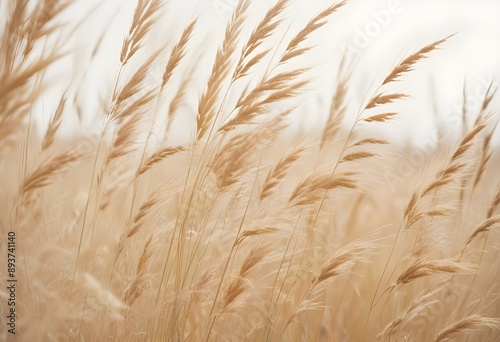 Pampas grass outdoor in light pastel colors. Dry reeds boho style