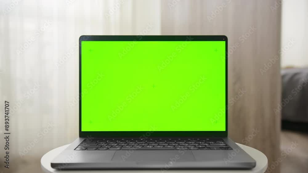 Chroma Key Green Screen Laptop Dolly Zoom