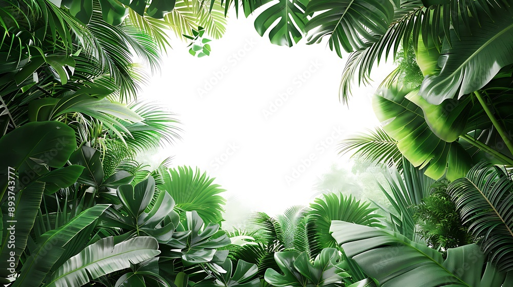 Tropical Rainforest - Lush Greenery with Sunbeams Tropical Rainforest - Lush Greenery with Sunbeams