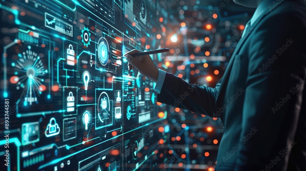 Finance analyst analyzing stock market trading graph, economic growth chart, planning and strategy with financial report.illustration Finance analyst analyzing stock market trading graph, economic growth chart, planning and strategy with financial report.illustration