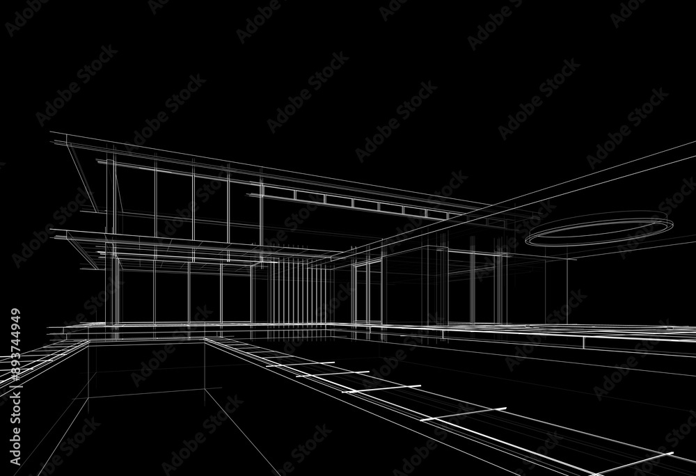 Architectural 3d rendering of a building Architectural 3d rendering of a building