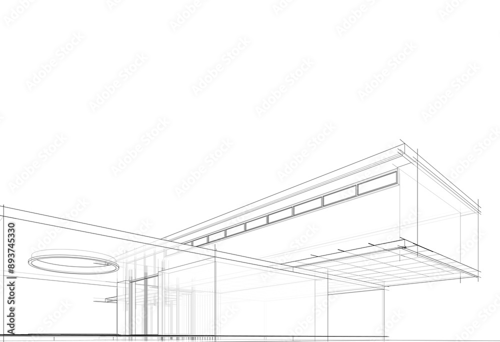 Architectural 3d rendering of a building Architectural 3d rendering of a building