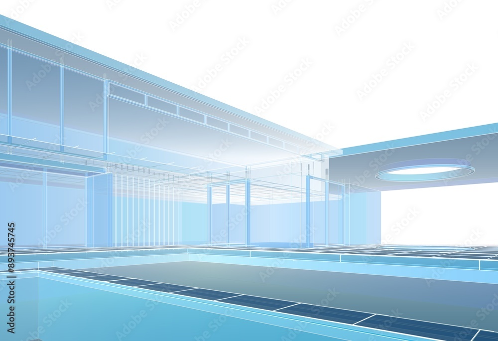 Architectural 3d rendering of a building Architectural 3d rendering of a building
