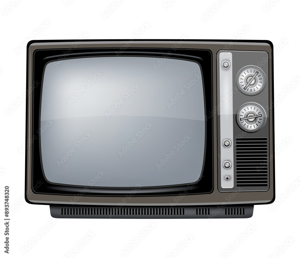 Vector retro television mock up isolate on white Vector retro television mock up isolate on white