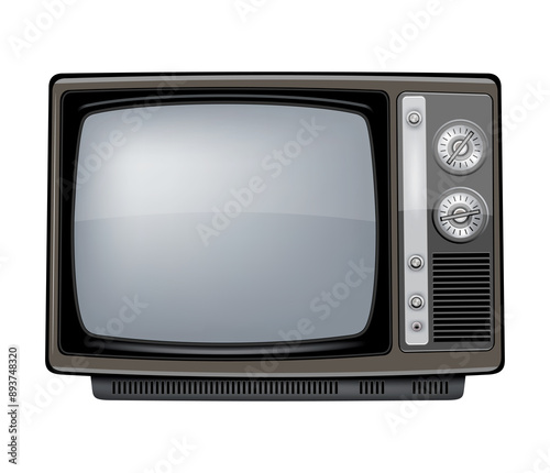 Vector retro television mock up isolate on white