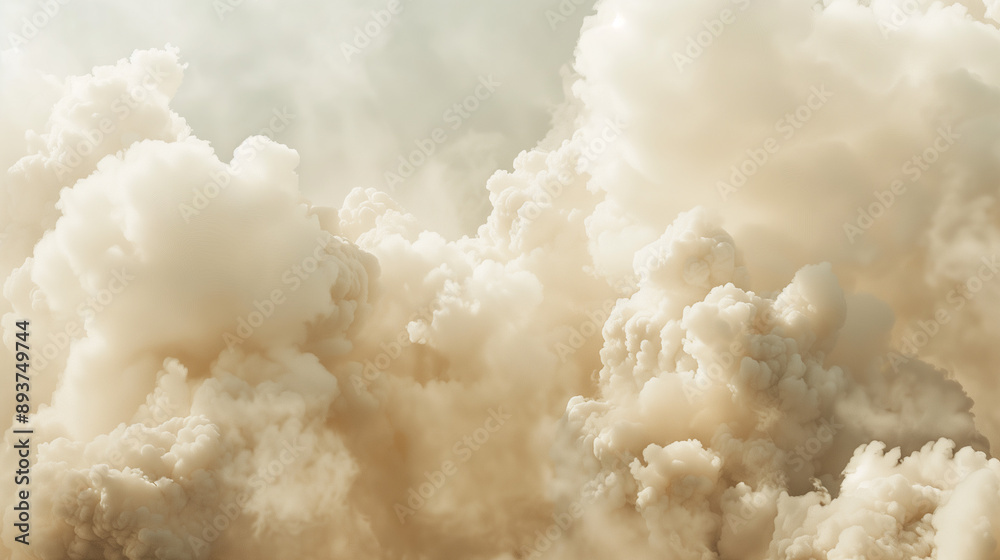 Abstract Cloudscape with Cream and Beige Smoke Elements for a Soft and Airy Background
