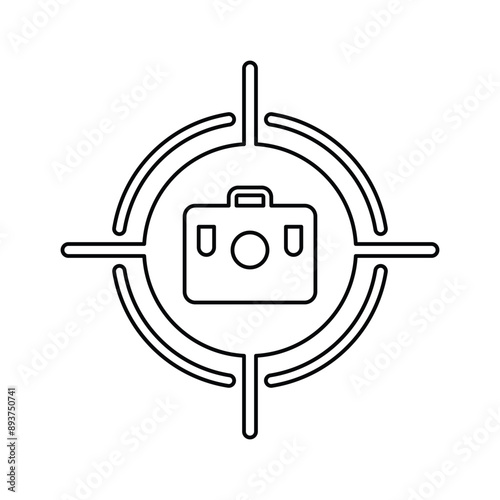 Target Camera Icon. Outline Vector.