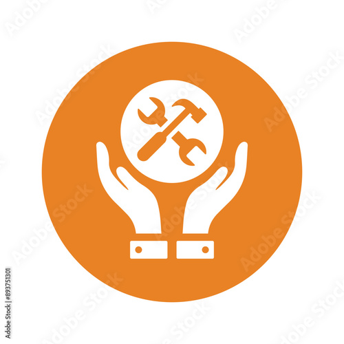 Maintenance repair service tools icon.