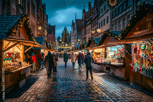 Christmas market in an old european town