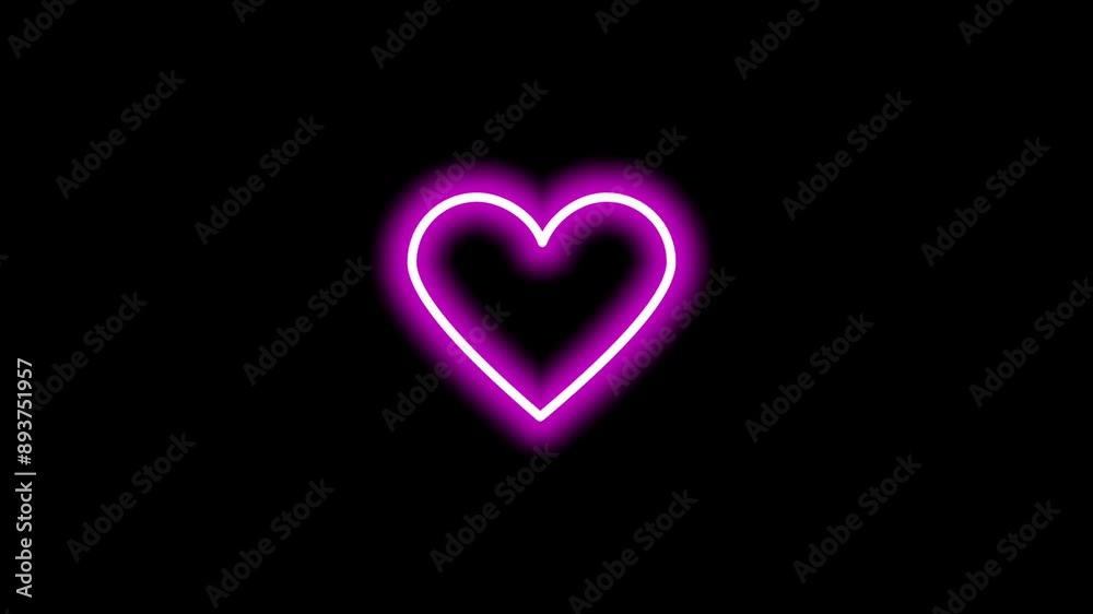 Purple love-shaped neon animation with a flashing effect
Purple love-shaped neon animation with a flashing effect