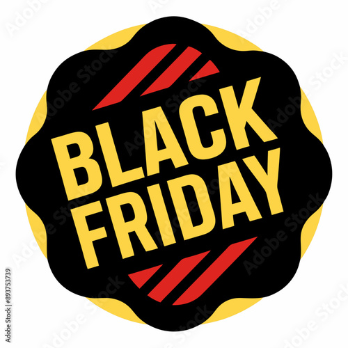 Vector illustration featuring bold Black Friday sale event graphics perfect for promoting holiday shopping and discounts