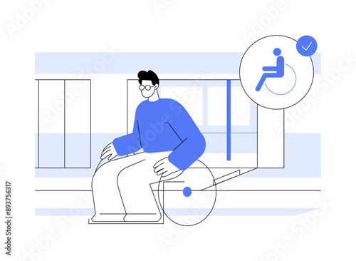 Inclusive public transport isolated cartoon vector illustrations.