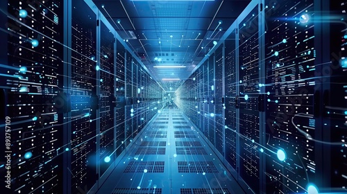 Infrastructure as a Service (IaaS) concept: Virtual servers and scalable computing resources in cloud environment. Digital network architecture , on-demand IT infrastructure for modern businesses.