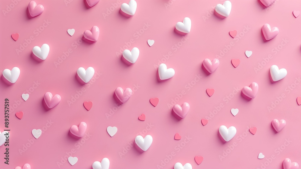 Valentine s Day Theme with Small Hearts on Pink Background Valentine s Day Theme with Small Hearts on Pink Background