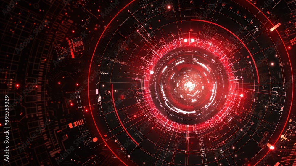 Abstract Red and Black Technology Background Abstract Red and Black Technology Background