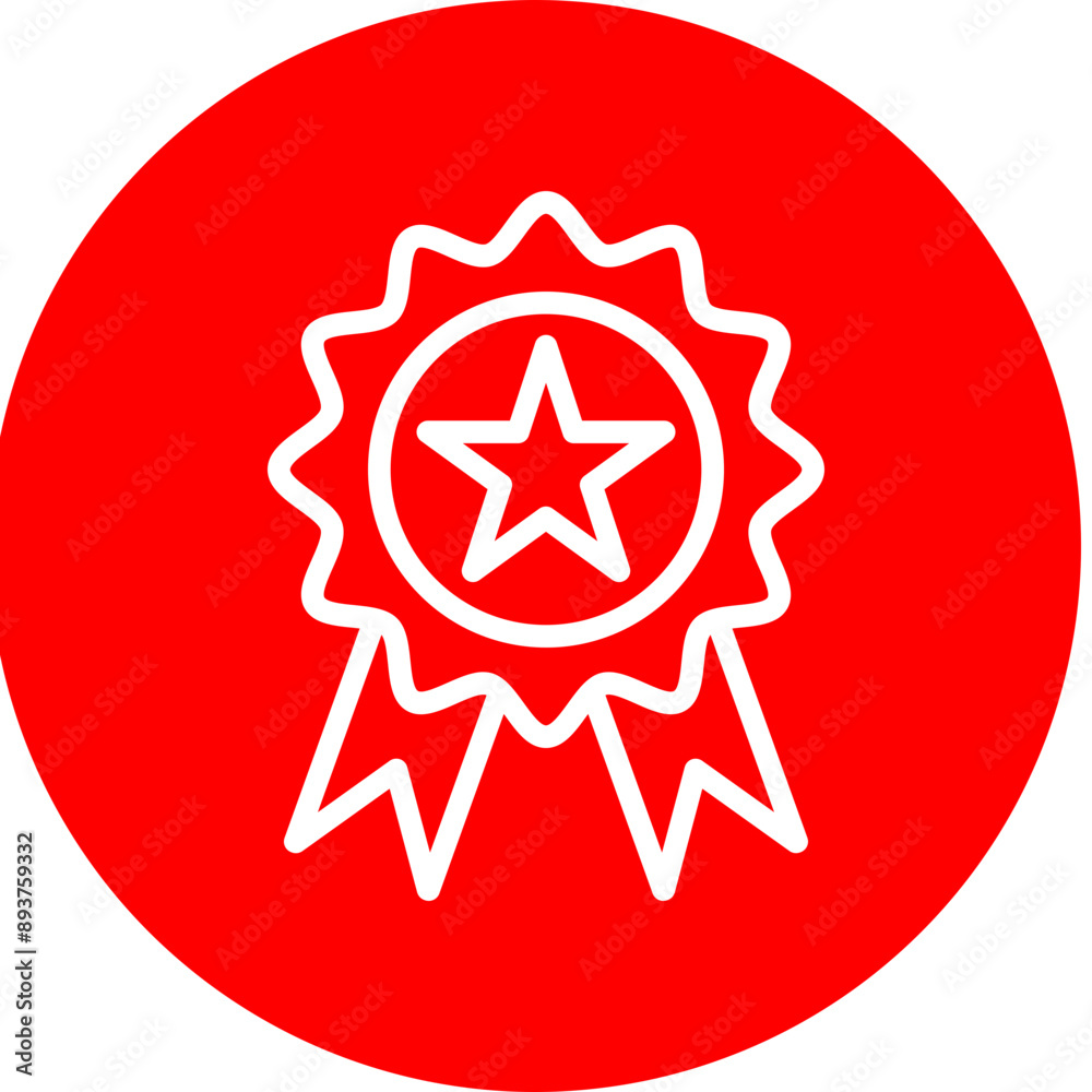 Ribbon Vector Line White Circle Red Ribbon Vector Line White Circle Red