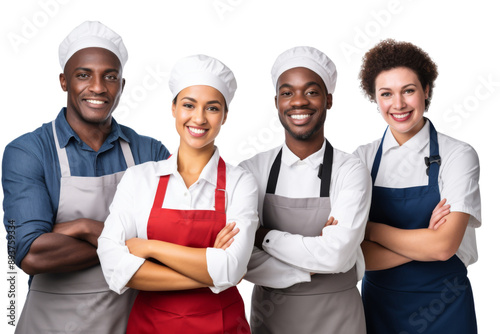 Multiethnic team with different occupations posing together isolated on white background 805b-f5f96325ad91