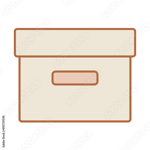 Archive box, cardboard container line icon isolated vector illustration.