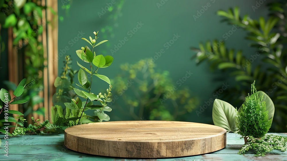 Wooden Platform Surrounded by Lush Greenery Wooden Platform Surrounded by Lush Greenery