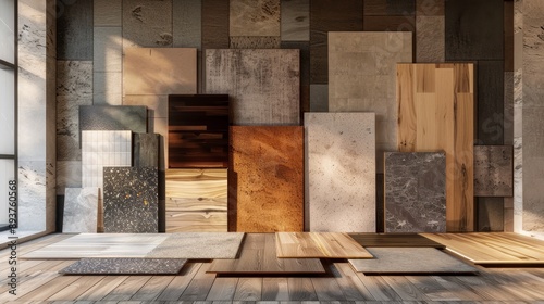 Texture Symphony Vibrant Array of Flooring Materials in Creative Composition