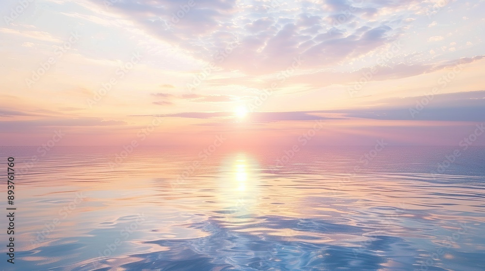 Fototapeta premium Peaceful Sunset Over Calm Ocean Water